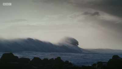 Spectacular winter storms
create colossal waves. - Planet Earth: A Celebration