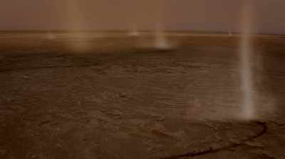 spiraling up to twelve miles into the sky, - Mars: One Day on the Red Planet