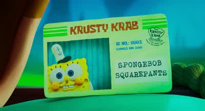 SpongeBob's first Krusty Krab ID card. - The SpongeBob Movie: Search for SquarePants