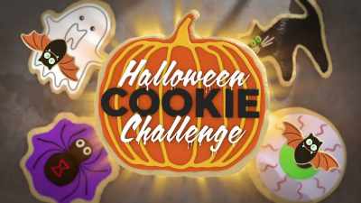 [spooky music playing] - Halloween Cookie Challenge