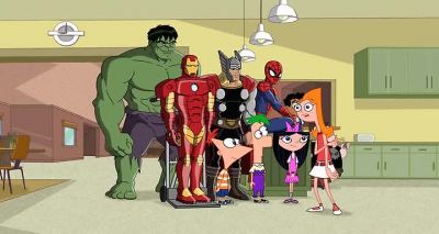 SQUEAKING It's superheroes in our kitchen - "Phineas and Ferb" Phineas and Ferb: Mission Marvel: Parts 1 &amp; 2