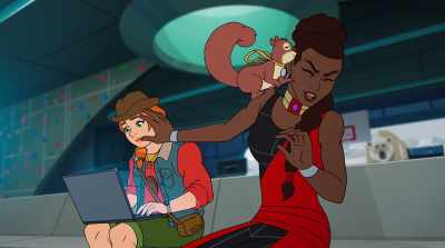 -(SQUEAKING)
-(LAUGHS) - Marvel Rising: Operation Shuri