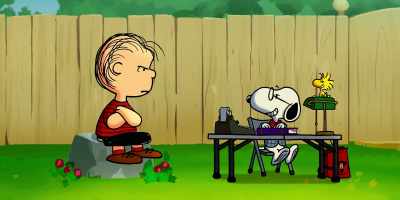 -[squeaks]
-[chuckles] - Snoopy Presents: Lucy's School