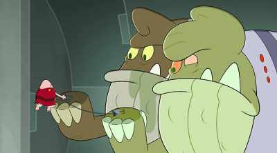 Sqworg, you hold the hook.
Garg, you hold the cable. - The Epic Tales of Captain Underpants in Space
