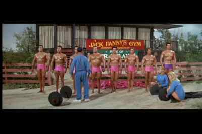 Stand tall. Look smart. Come on.
Tall and straight. - Muscle Beach Party