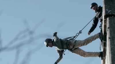 Start walking a bit faster now.
Just control it. - Celebrity SAS: Who Dares Wins
