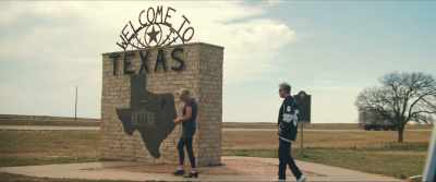 State line. "Welcome to Texas." - Will & Harper