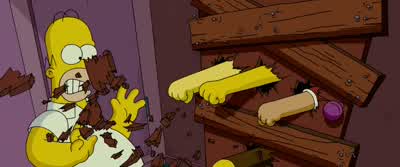 Stay back I got a chain saw - The Simpsons Movie