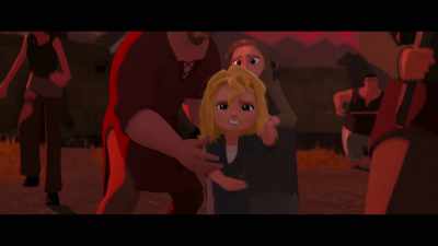 -Stay back!
-No! Stop! Stop! She's my friend! - Nimona