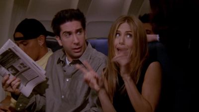 STEWARDESS: Can I help you?
- Yes. - Friends