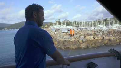 Still currently 15 meters
from port side to the rocks. - Below Deck Down Under