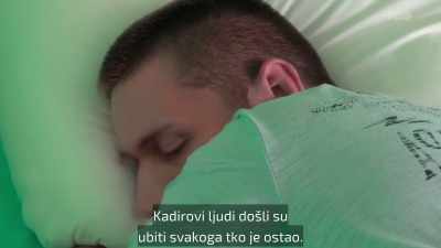 -(stirring spoon)
-(Grisha speaking) - Welcome to Chechnya