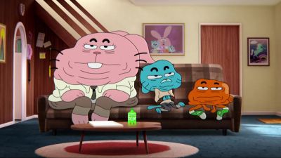 [ Stomach rumbles ]
>> Darwin: I'm hungry.
>> Dad: Me too. - The Amazing World of Gumball