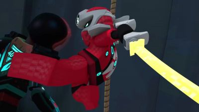 Stop shaking the rope!
It's gonna break! - Ninjago: Masters of Spinjitzu