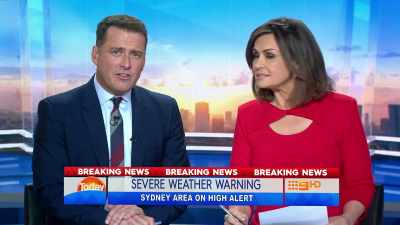 Storm warning has been given to the Sydney area. - Sharknado 5: Global Swarming