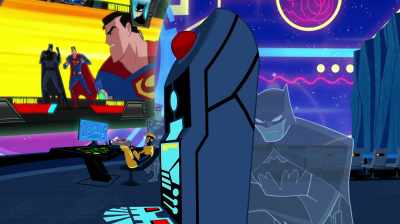 (STRAINING) Got to
contact Booster. - Justice League Action
