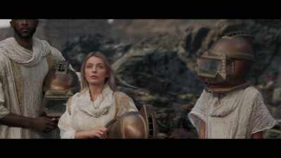 Strange people in long robes
and diving helmets - Good Omens