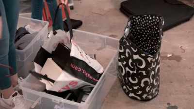 -[Sumner] There are VHS tapes right here.
-[Clea] So, that's gonna be a project bin. - Get Organized with The Home Edit