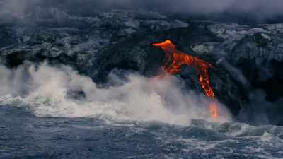 Super-tides
churned these seas. - One Strange Rock