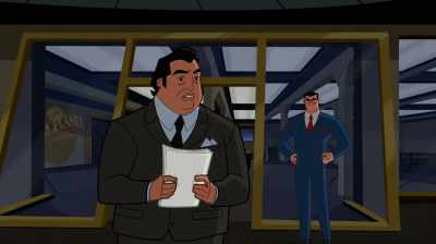 Superman doing battle on some
alien world called Apokolips? - Justice League Action