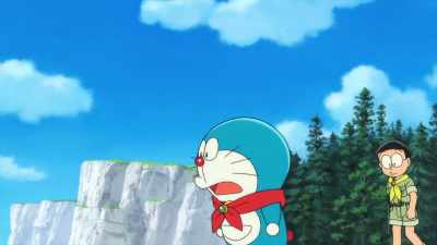 Sure enough, all the footprints disappeared on the coast - Doraemon: Nobita's New Dinosaur