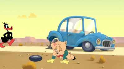 Sure, Pork, you take a break.
I'll get the spare. - Looney Tunes Cartoons