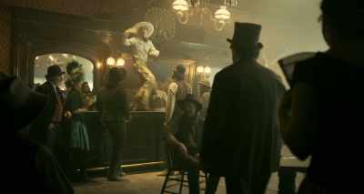 -♪  Surly Joe  ♪
-[crowd] ♪  Surly Joe  ♪ - The Ballad of Buster Scruggs