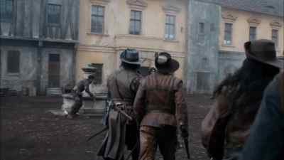 Surround the building. - The Musketeers