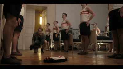 Suspenders crossed in the back,
parallel in the front, - All the Light We Cannot See