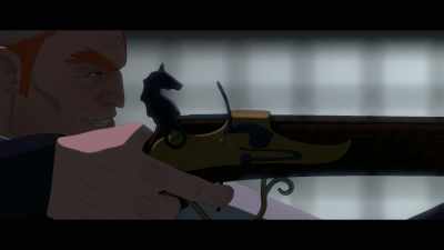 [suspenseful music accelerates] - BLUE EYE SAMURAI