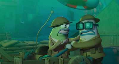 [suspenseful music playing] - Plankton: The Movie