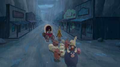 (suspenseful music)
(thunder rumbling) - Curious George: Go West, Go Wild