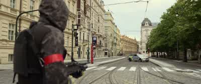 SWAT team approaching from the bridge. - The Gray Man