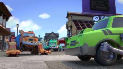 [Sweeps chuckles, howls] - Mighty Monsterwheelies