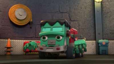 Sweeps, you'll go
and use your Sweeper Paws - Mighty Monsterwheelies