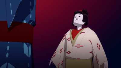 -[sword slices]
-[audience gasps] - BLUE EYE SAMURAI