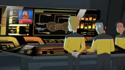 Syncing tractor beams
in three, two, one. - Star Trek: Lower Decks
