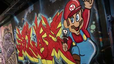 Take for example, Mario,
Mario's got his blue overalls, - The Story of Nintendo