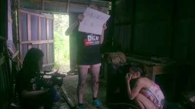 (Take the axe in front of the shed) - One Cut of the Dead
