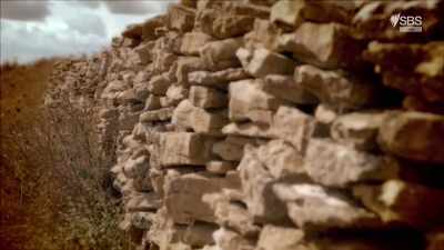 Taking refuge behind
their huge defences, - Curse of the Ancients with Alice Roberts