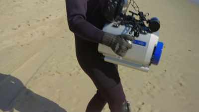 Taking the camera for its first
test underwater was a tense moment. - Attenborough's Life in Colour