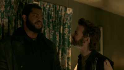 Talks in clichés. But he does talk. - Tin Star
