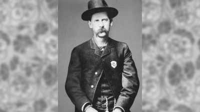 Tall and straight and serious-looking,
and that bushy mustache. - Jews of the Wild West