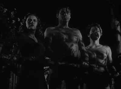 Tarzan warn hunters to stay on their side. - Tarzan and the Huntress