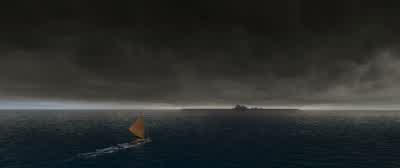 Te Kā can't follow us into the water. - Moana