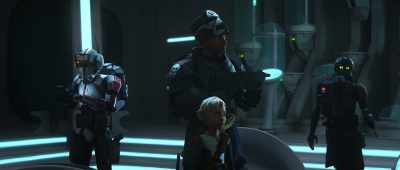 Tech: Hunter's comm is still active.
I'll pinpoint his location. - Star Wars: The Bad Batch