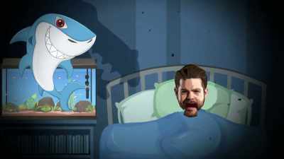 - [teeth chattering] - The
shark was only this big. - The Osbournes Want to Believe