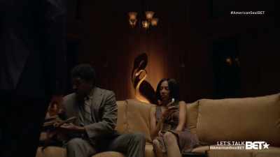(television announcer
talking indistinctly) - American Soul