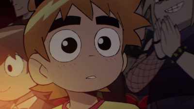 [tender music playing] - Scott Pilgrim Takes Off