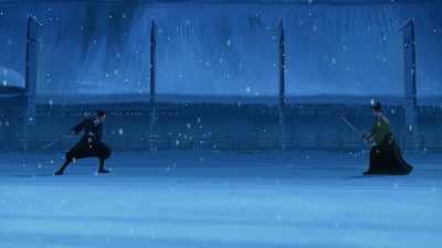 [tense music accelerates] - BLUE EYE SAMURAI